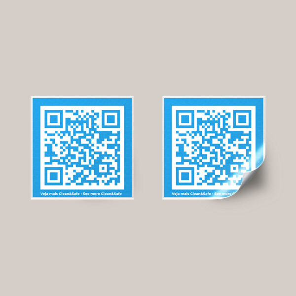 Autocolante código QR Hotel Alojamento Local Restaurante Covid-19 selo Clean & Safe Turismo de Portugal