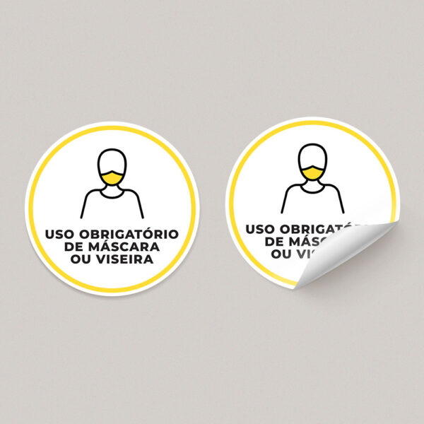 autocolante impressão gráfica sinalética distico covid-19 segurança máscara
