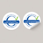 Autocolante Distico Hotel Alojamento Covid-19 selo SAFETY Seal